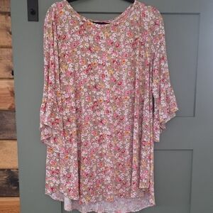 Floral Bell Sleeve Blouse